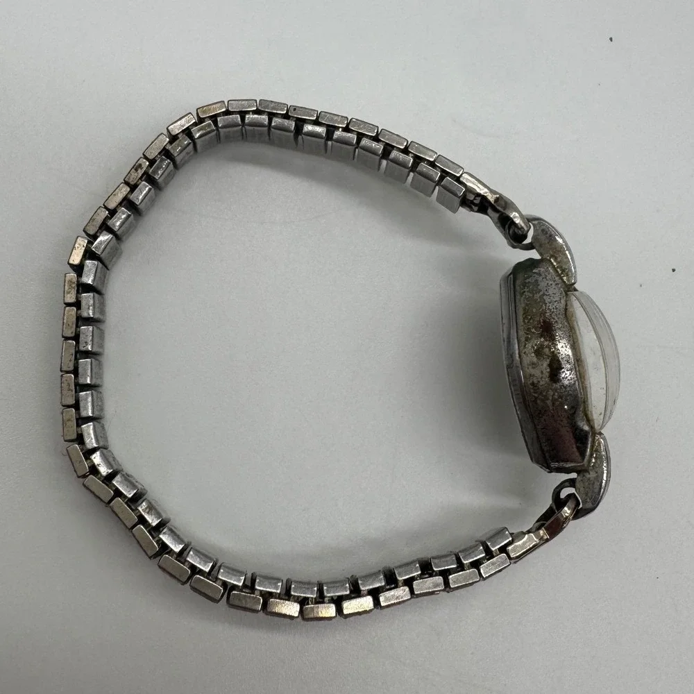 Vintage Andre Dior 17 Jewels Manual Wind Watch Silver Tone For Parts Repair